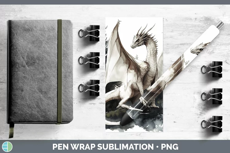 Watercolor Dragon Pen Wrap Sublimation Pen Designs