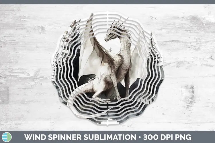Watercolor Dragon Wind Spinner Sublimation Spinner Designs