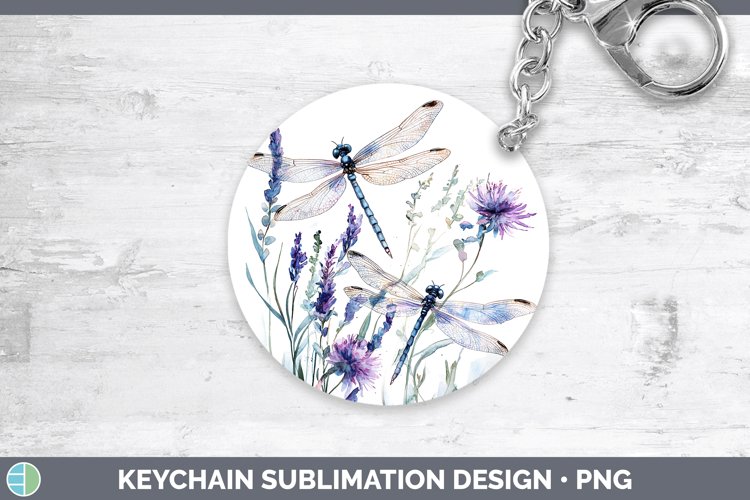 Watercolor Dragonfly Keychain Sublimation Keyring Designs