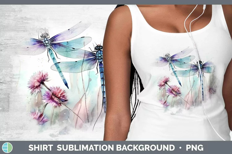 Watercolor Dragonfly Shirt | Sublimation Sublimation Backgro