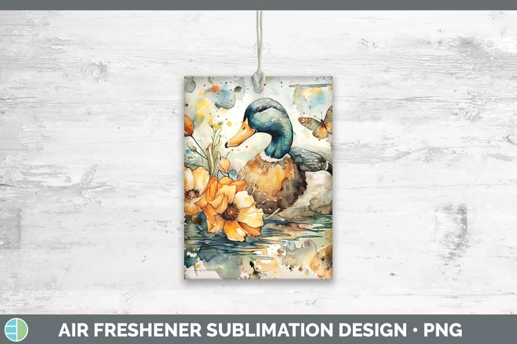 Watercolor Duck Air Freshener Sublimation Car Freshener Desi