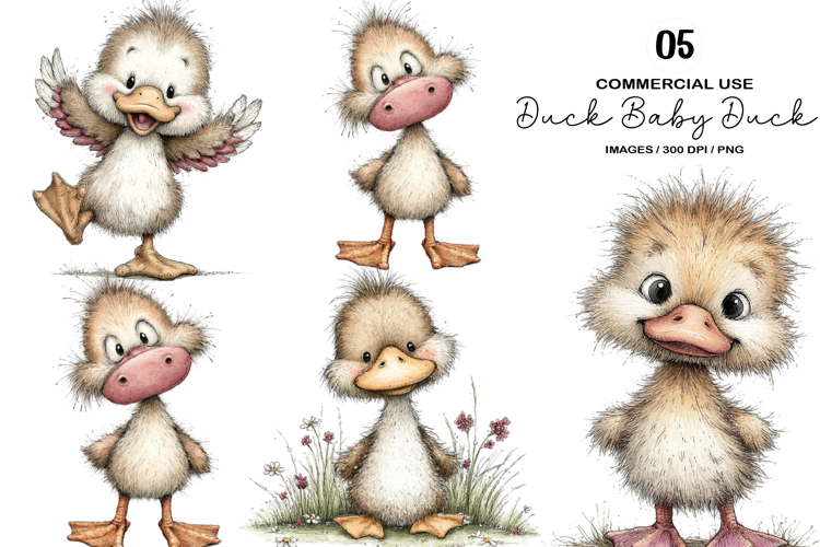 Watercolor Duck Baby Duck Clipart
