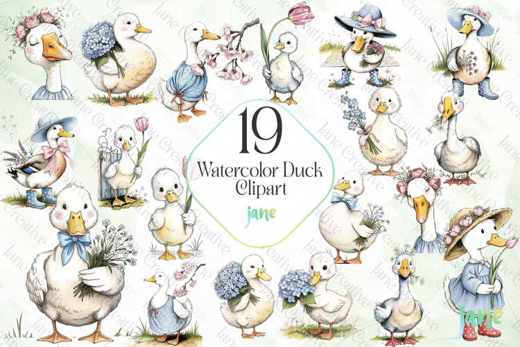 Watercolor Duck Clipart