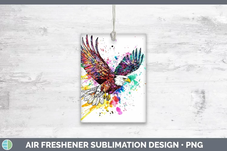 Watercolor Eagle Air Freshener Sublimation Car Freshener Des