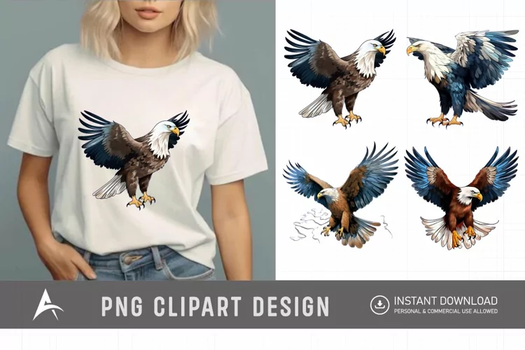 Watercolor Eagle Clipart , Eagle Sublimation Design