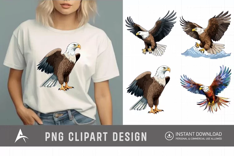 Watercolor Eagle Clipart , Eagle Sublimation Design