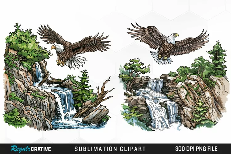 Watercolor Eagle Sublimation PNG Clipart