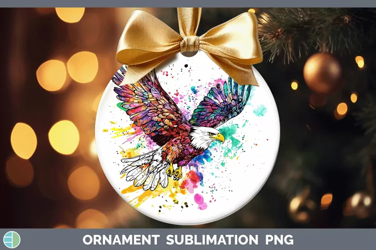 Watercolor Eagle Ornament Sublimation Bauble Designs