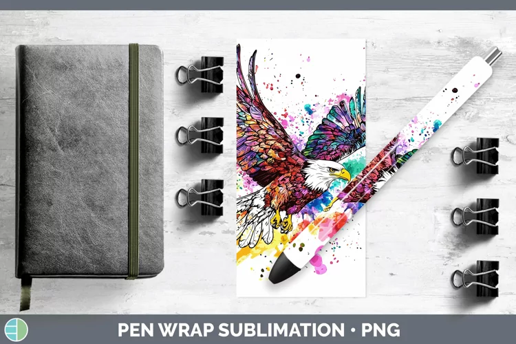 Watercolor Eagle Pen Wrap Sublimation Pen Designs