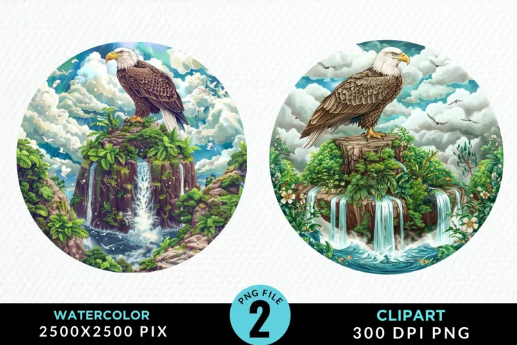 Watercolor Eagles Exquisite Clipart