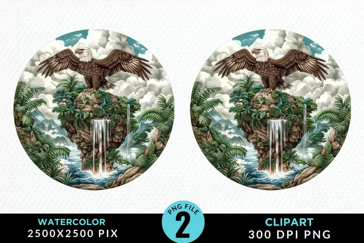 Watercolor Eagles Exquisite Clipart