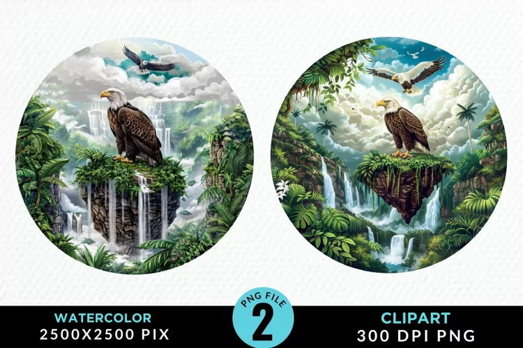 Watercolor Eagles Exquisite Clipart
