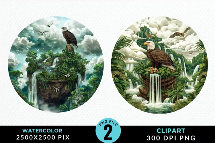 Watercolor Eagles Exquisite Clipart