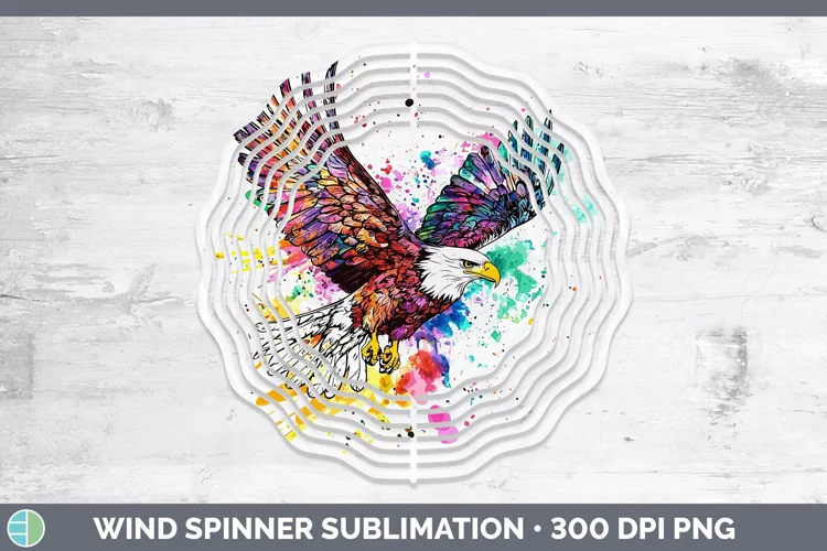 Watercolor Eagle Wind Spinner Sublimation Spinner Designs