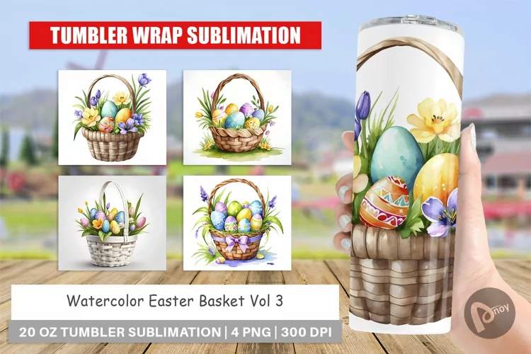 Tumbler Sublimation Wrap Easter Basket