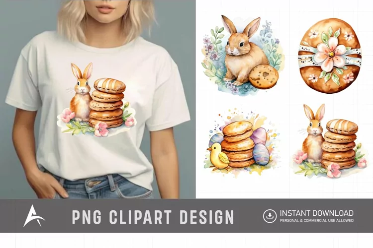 Watercolor Easter Biscuit Clipart