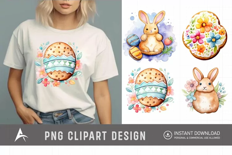 Watercolor Easter Biscuit Clipart