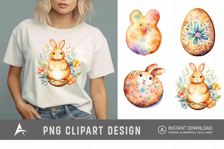 Watercolor Easter Biscuit Clipart