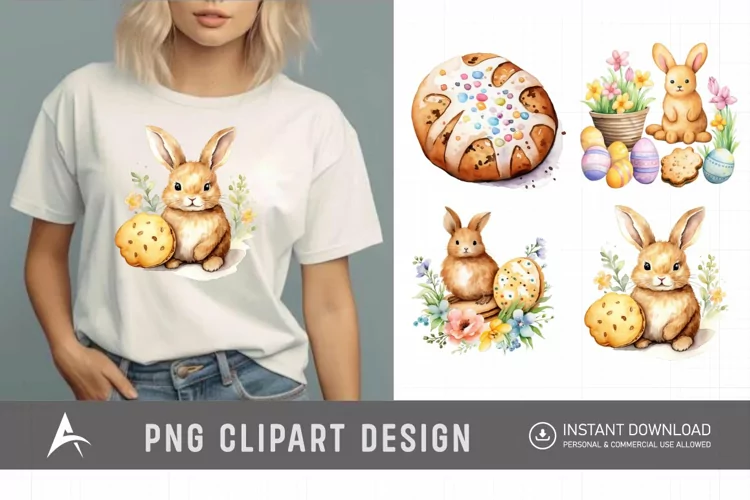 Watercolor Easter Biscuit Clipart