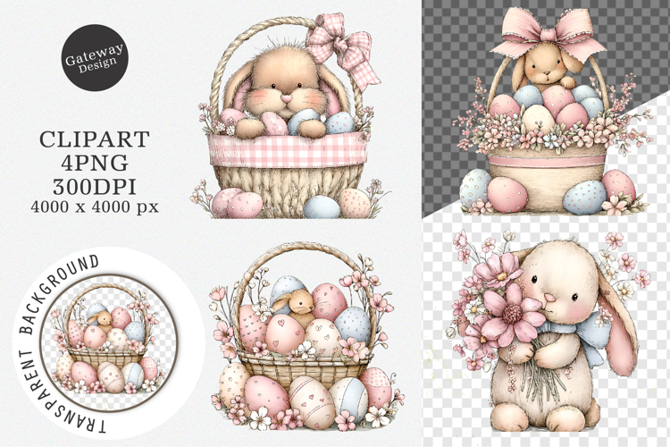Cute Easter Bunny Clipart Image 9