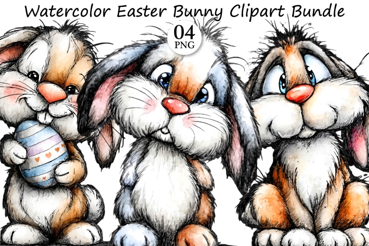 Watercolor Easter Bunny Clipart