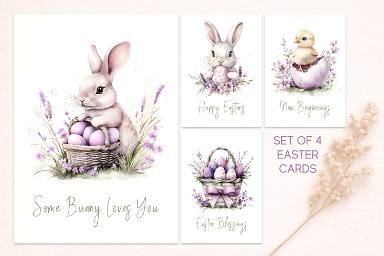 easter bunny card, easter eggs card, easter greeting card,