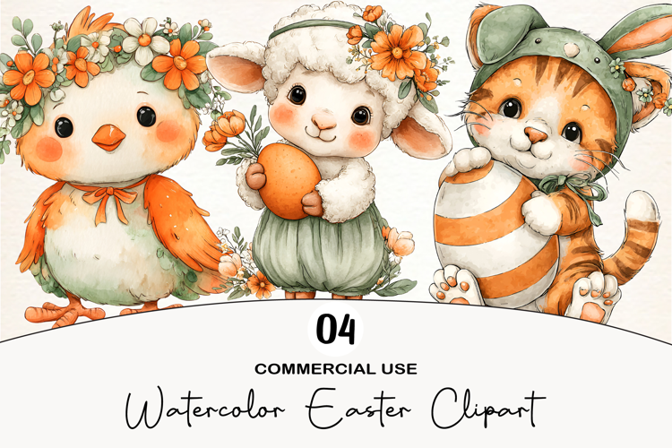 Watercolor Easter Clipart