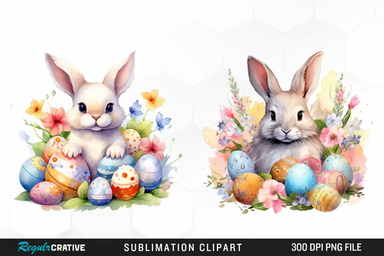 Watercolor Easter Artwork Clipart