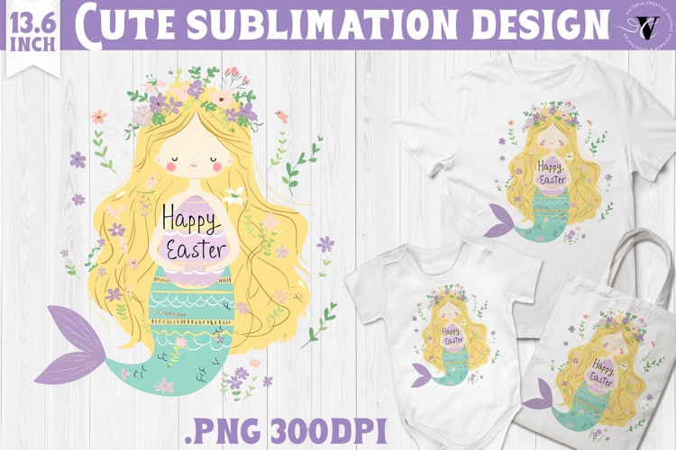 Watercolor Mermaid | Easter clipart | Happy Easter