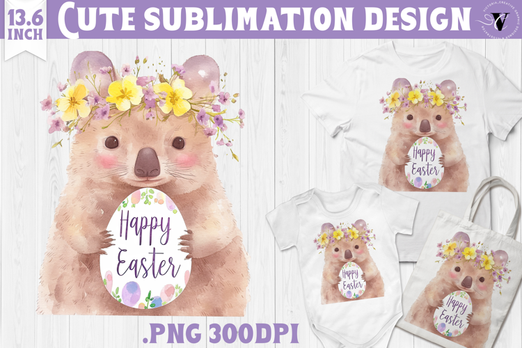 Watercolor Quokka | Easter clipart | Happy Easter