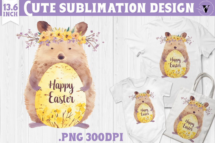 Watercolor Quokka | Easter clipart | Happy Easter