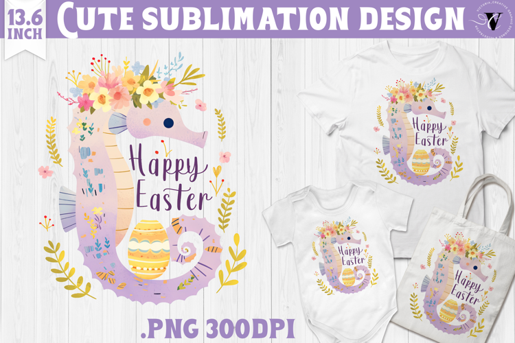 Watercolor Seahorse | Easter clipart | Happy Easter