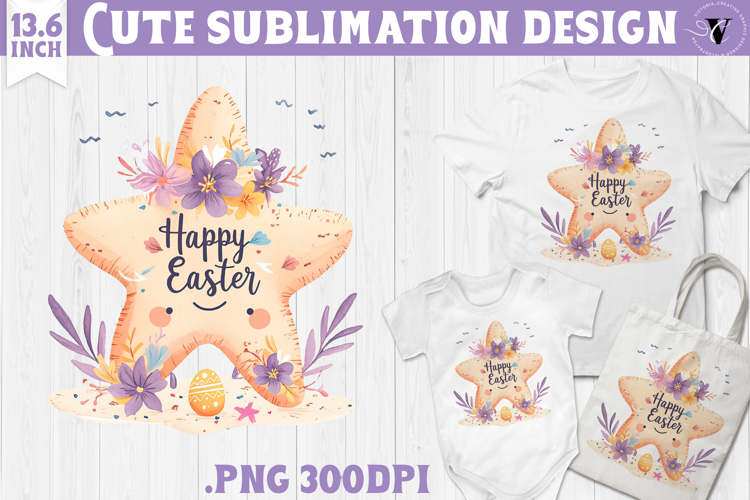 Watercolor Starfish | Easter clipart | Happy Easter