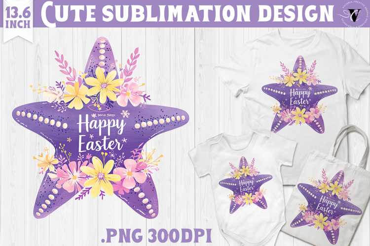 Watercolor Starfish | Easter clipart | Happy Easter