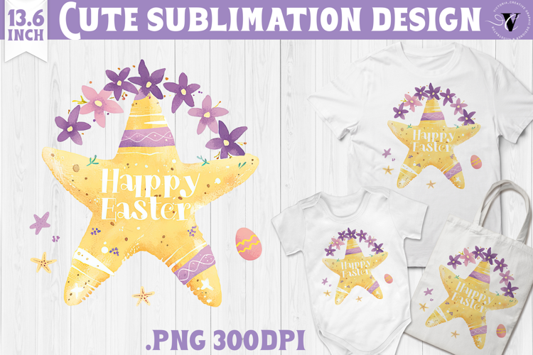 Watercolor Starfish | Easter clipart | Happy Easter