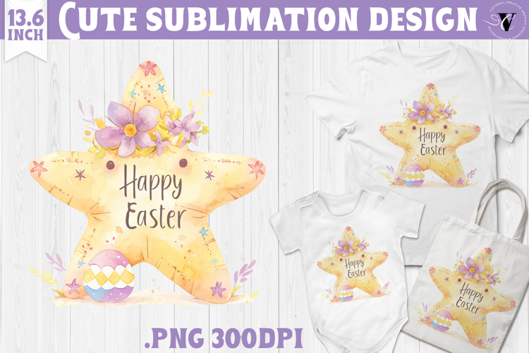 Watercolor Starfish | Easter clipart | Happy Easter