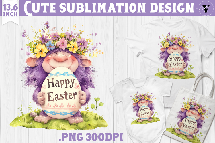 Watercolor Troll | Easter clipart | Happy Easter
