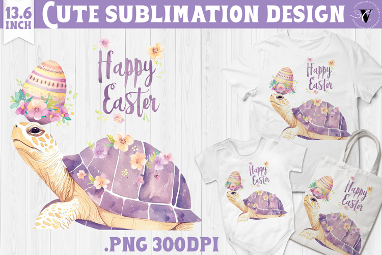 Watercolor Turtle | Easter clipart | Happy Easter