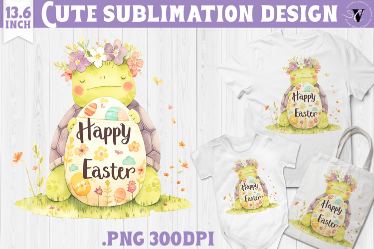 Watercolor Turtle | Easter clipart | Happy Easter