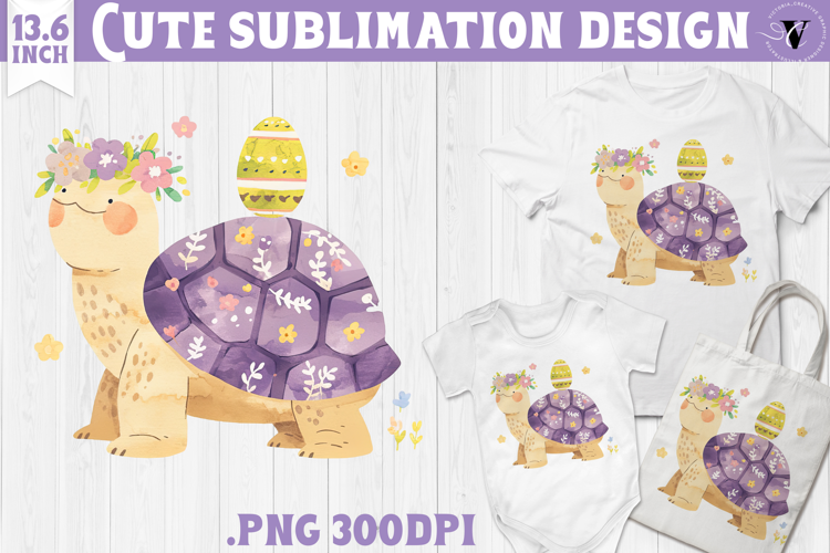Watercolor Turtle | Easter clipart | Happy Easter