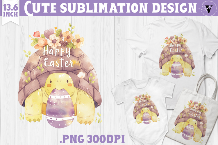 Watercolor Turtle | Easter clipart | Happy Easter