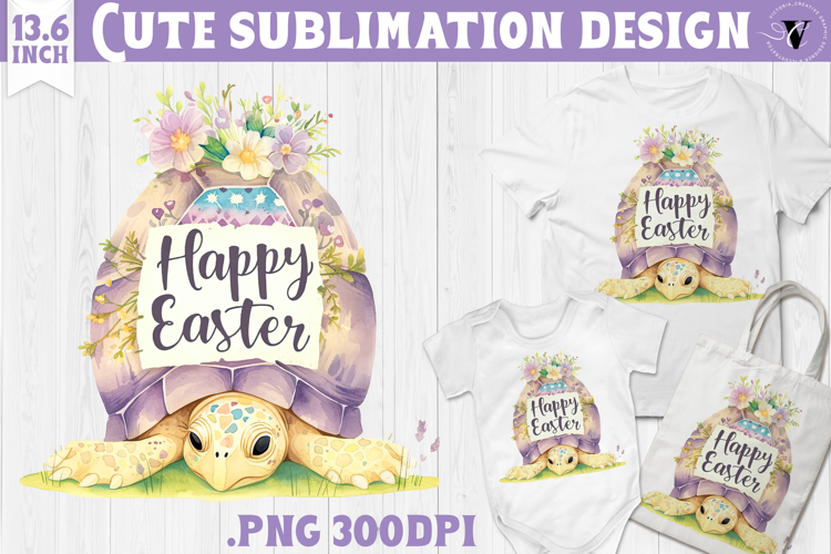 Watercolor Turtle | Easter clipart | Happy Easter