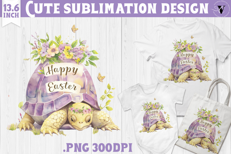 Watercolor Turtle | Easter clipart | Happy Easter