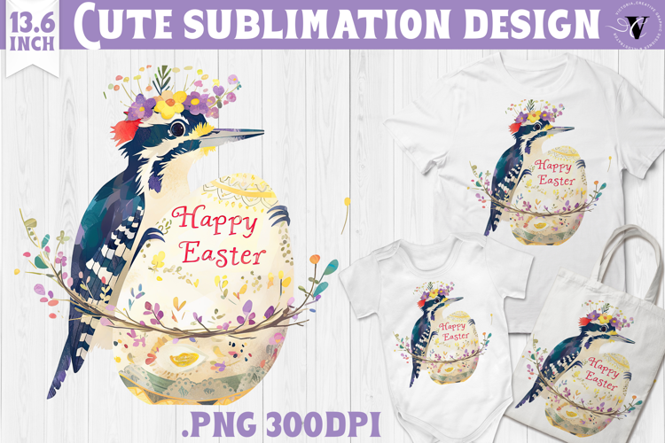 Watercolor Woodpecker | Easter clipart | Happy Easter