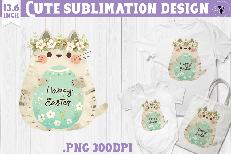 Watercolor Cat | Easter clipart | Happy Easter