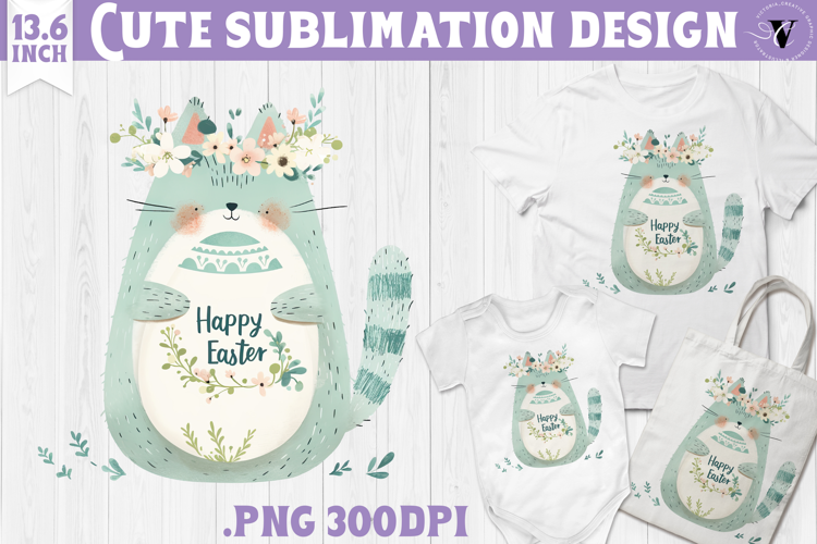 Watercolor Cat | Easter clipart | Happy Easter