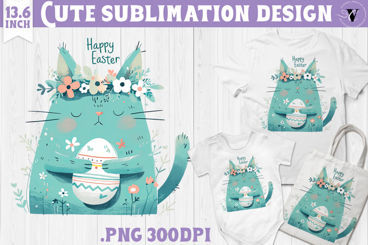 Watercolor Cat | Easter clipart | Happy Easter
