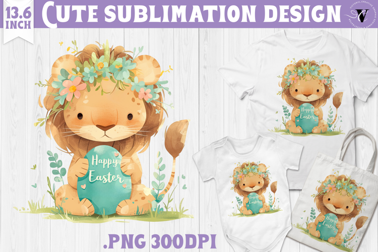 Watercolor Lion | Easter clipart | Happy Easter