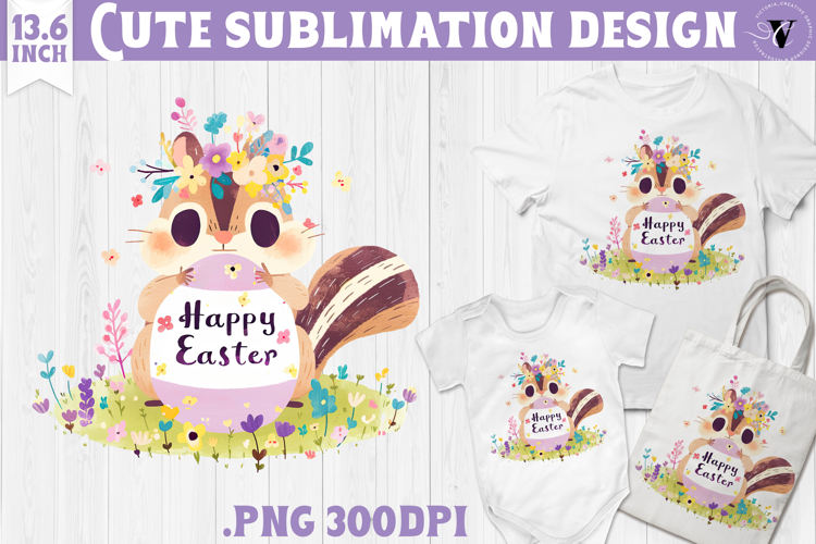 Watercolor Chipmunk | Easter clipart | Happy Easter