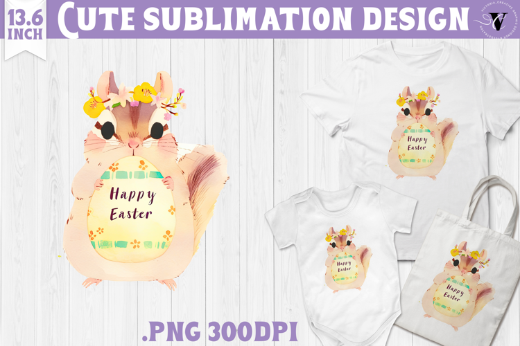 Watercolor Chipmunk | Easter clipart | Happy Easter